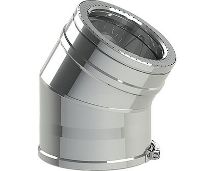 Bocht dubbelwandig 30&deg; met klemband &Oslash; 150 mm / 200 mm