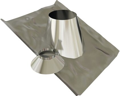 Dakdoorvoer dubbelwandig platdak met stormkraag 30&ordm;-45&ordm; &Oslash; 80 mm