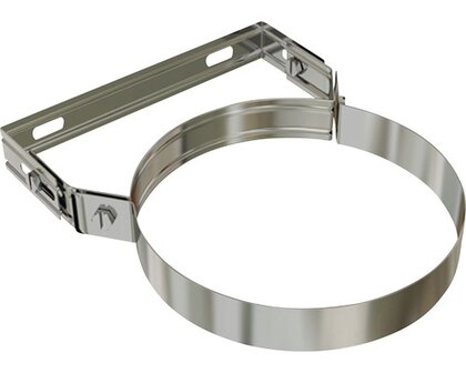 Muurbeugel voor dubbelwandig buis verstelbaar 50-75 mm &Oslash; 80 mm / 130 mm