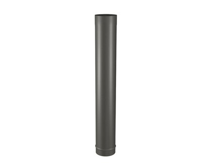 Kachelpijp enkelwandig 100 cm &Oslash; 125 mm zwart