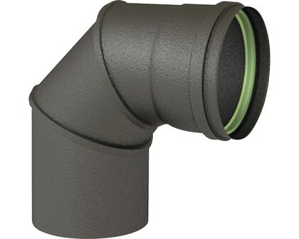 Bocht 90&deg; enkelwandig &Oslash; 80 mm zwart